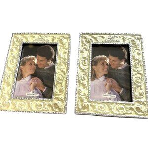 New Treasured Memories 25th Anniversary Picture Frames Champagne SIlver/Gold 5x7